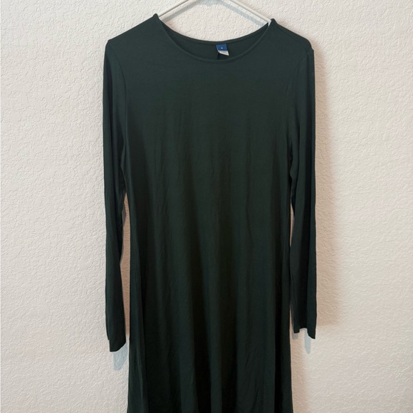 Old Navy Dark Green Long Sleeve Dress - Picture 2 of 10